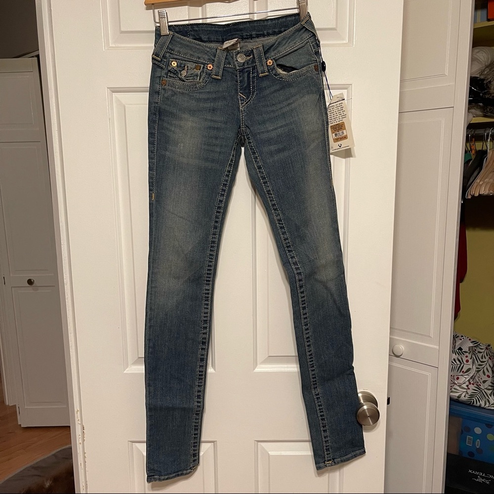 NWT True Religion sz. 25 Dirty Wash Skinny Jean